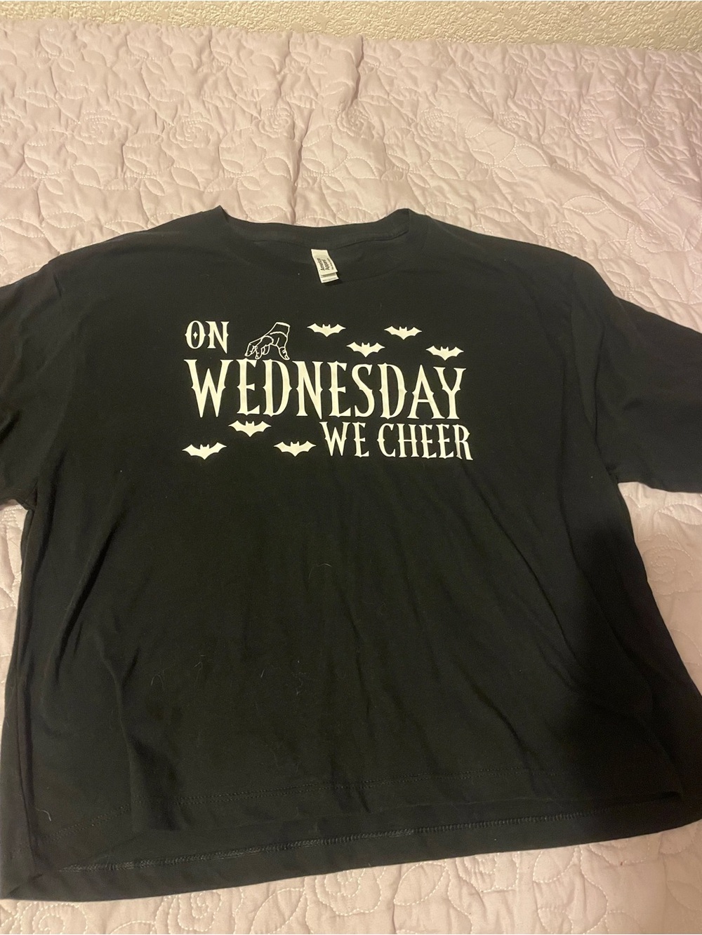 American Apparel Black Graphic 'On Wednesday We Cheer' Tee